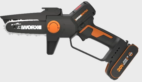 Šakų genėjimo grandininis pjūklas Worx WG325E; 20 V; 12 cm; 1x2,0 Ah akum.