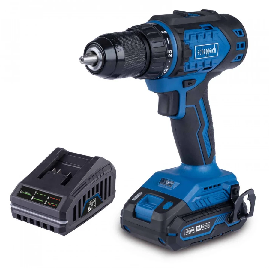 Akumuliatorinis suktuvas/gręžtuvas BC-DD60-X 20V, set S (2Ah + charger), Scheppach