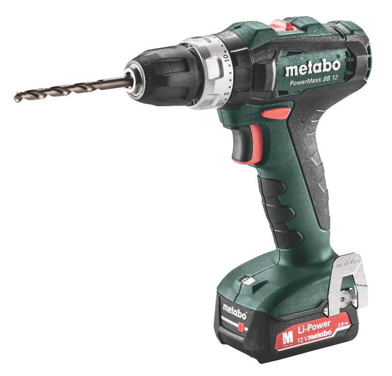Akumuliatorinis suktuvas/gręžtuvas PowerMaxx SB 12V 2,0Ah, Metabo