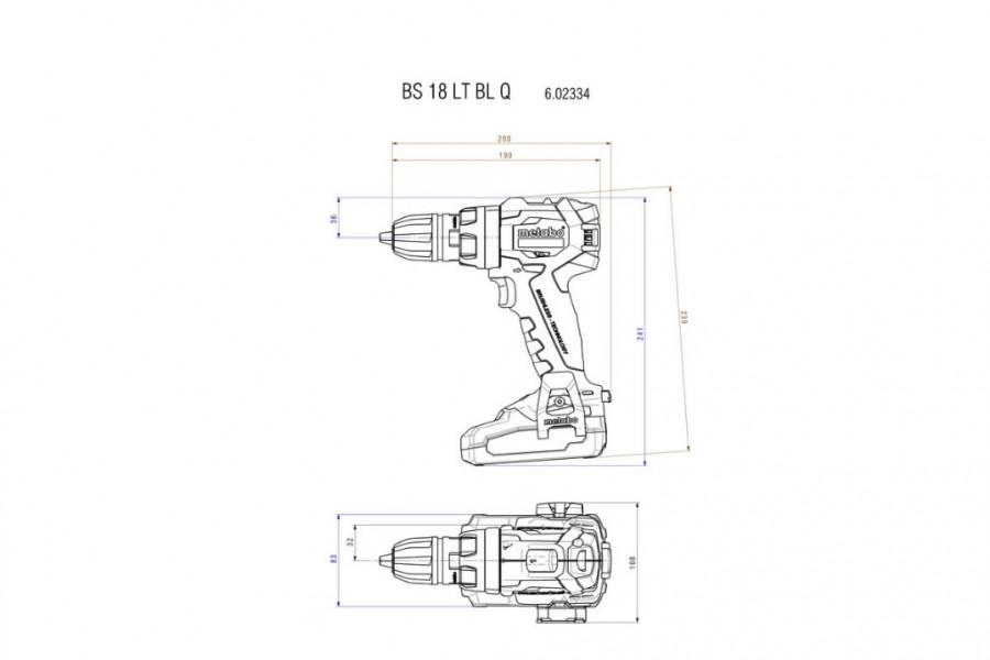 Akumuliatorinis suktuvas/gręžtuvas BS 18 LT BL Quick 2x LiHD, Metabo