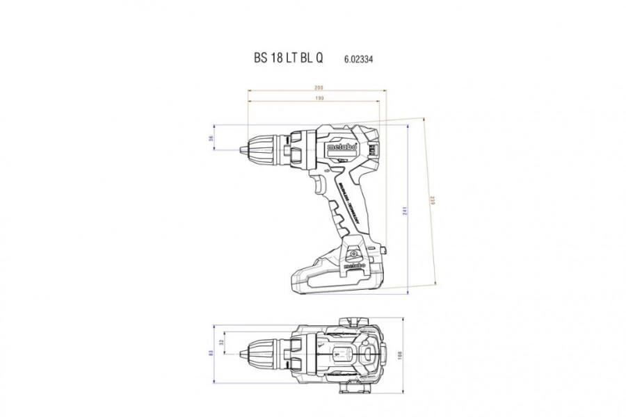 Aku.suktuvo/gręžtuvo BS 18 LT BL Quick korpusas MetaLoc, Metabo