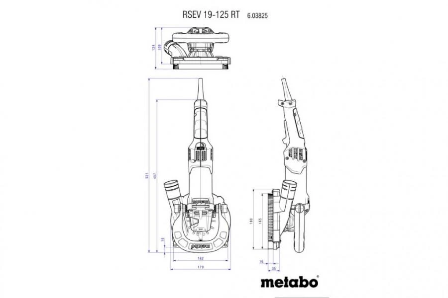 Betono šlifuoklis RSEV 19-125 RT, Metabo