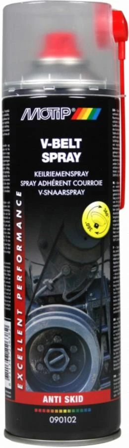 Dirželių trintį didinatis purškiklis V-BELT SPRAY 500ml, Motip