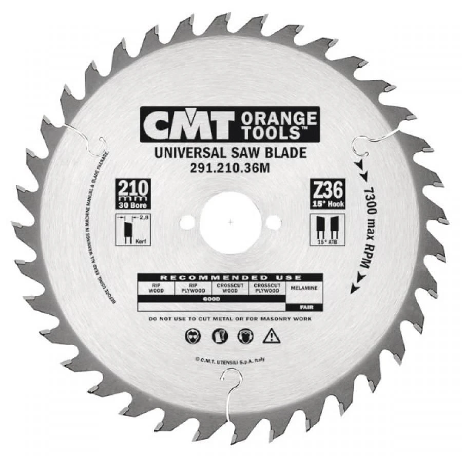 Diskas pjovimo 210x2,8x30 Z36 HM, CMT