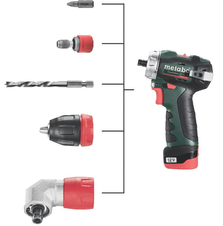 Aku.suktuvas/gręžtuvas PowerMaxx BS BL Q / 2x2,0Ah, Metabo