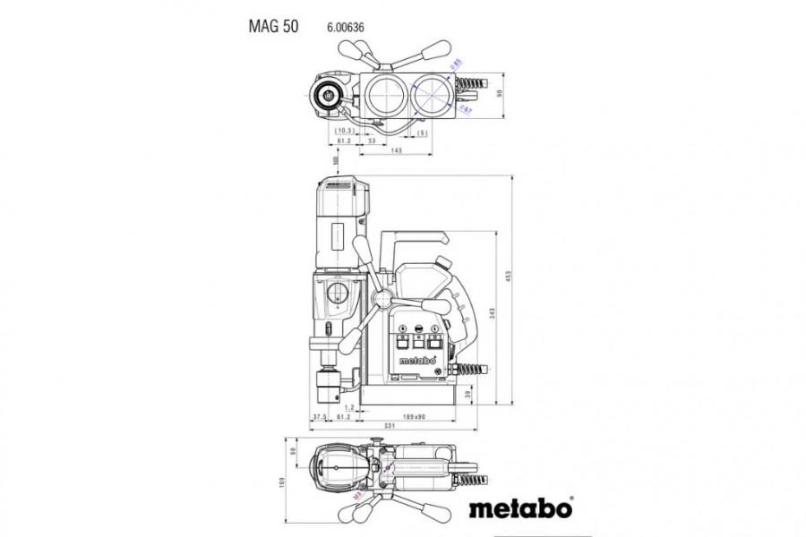 Gręžtuvas su magnetiniu padu MAG 50, Metabo