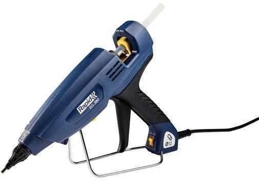 Rapid EG380 Industrinis klijų pistoletas intensyviam darbui V21 Box. 400W. Klijų pralaidumas iki 2,2kg/h. Reguliuojama temperatūra. Greitas klijų įkaitinimas (mažiau nei 5 min.) Naudoja 12mm skersmens klijų lazdeles.