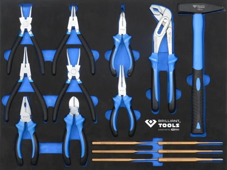 Įrankių vežimėlis 7 stalčių su 473 įrankiais, Brilliant Tools