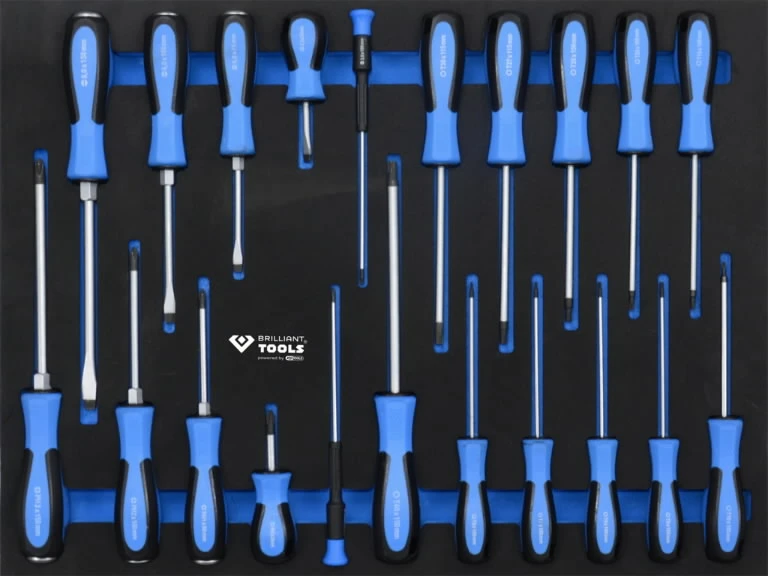 Įrankių vežimėlis 7 stalčių su 473 įrankiais, Brilliant Tools