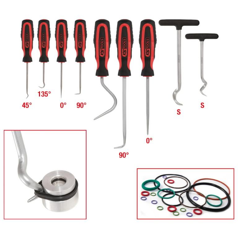 KSTOOLS Kablių ir smaigų komplektas 9vnt, KS Tools