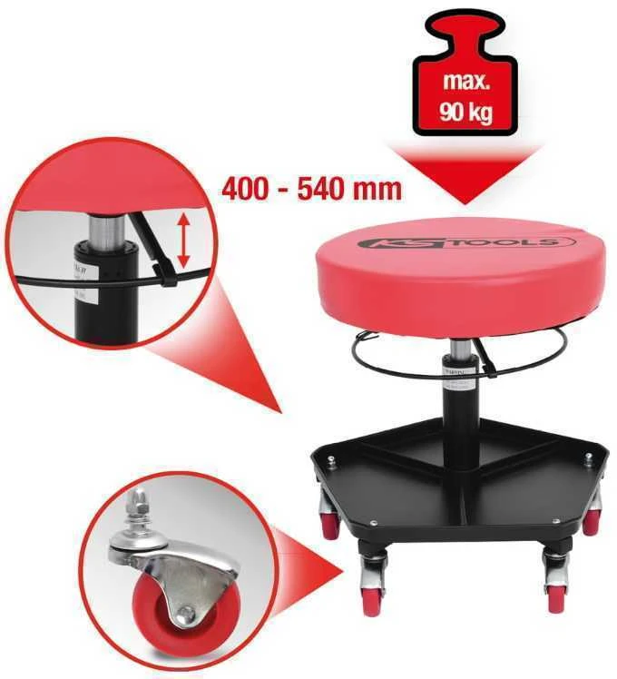 Kėdutė mechanikui (reguliuojamas aukštis), KS Tools