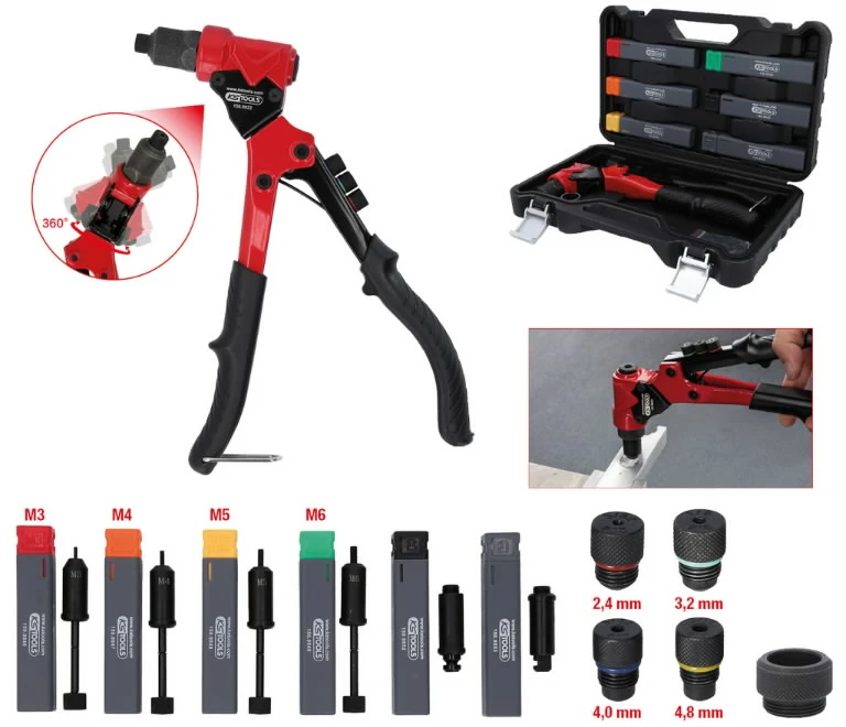 12 dalių kniedijimo replių rinkinys KS-TOOLS