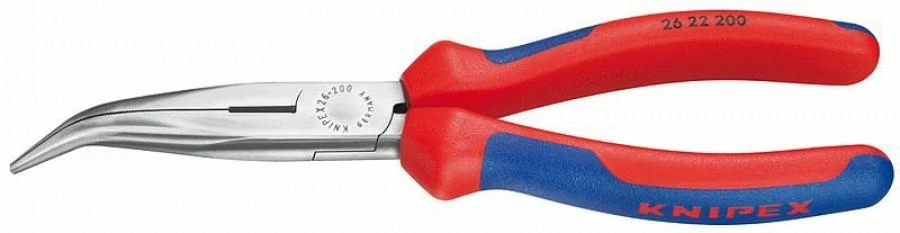 Smailianosės replės su šoniniu kirpimu lenktos VDE 200mm, Knipex