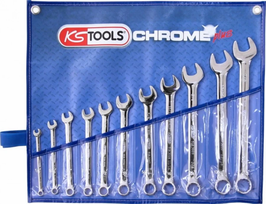 Kombinuotų colinių raktų komplektas 1/4''-7/8'', KS Tools