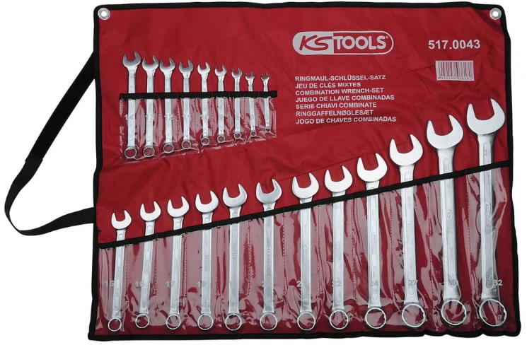 Kombinuotų raktų komplektas 6-32mm 21vnt. su dėklu, KS Tools