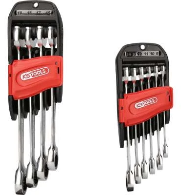 Kombinuotų terkšlinių raktų komplektas 10vnt 8-19mm, KS Tools