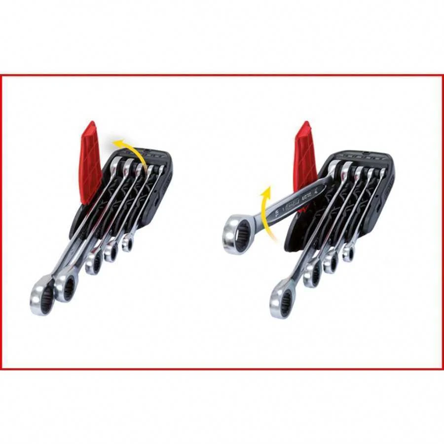 Kombinuotų terkšlinių raktų komplektas 5vnt, 8-19mm, KS Tools