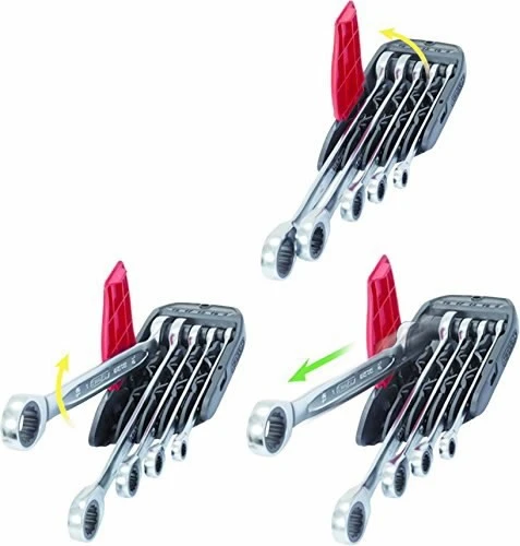 Kombinuotų terkšlinių raktų komplektas 5vnt, 8-19mm, KS Tools