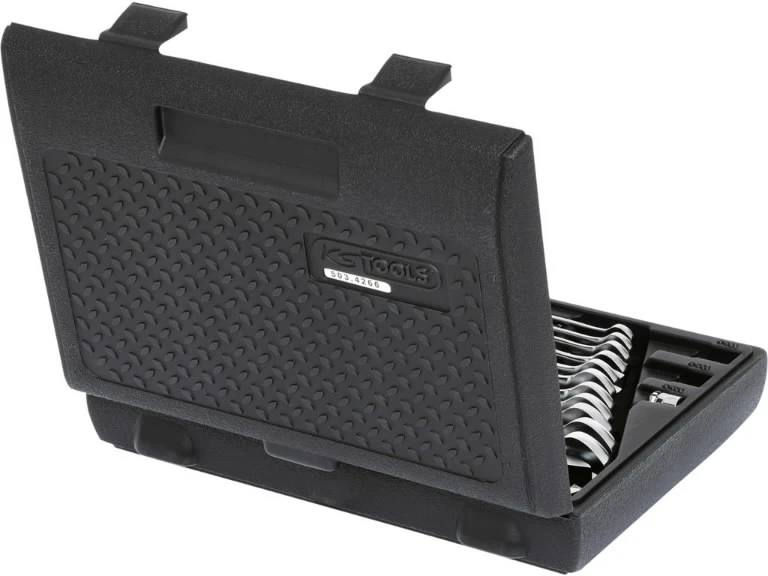 Kombinuotų terkšlinių raktų komplektas su adapteriais 16vnt, KS Tools