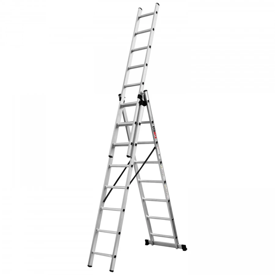 Kopėčios universalios 3x8 pakopos 2,27/5,12m, Ecomax