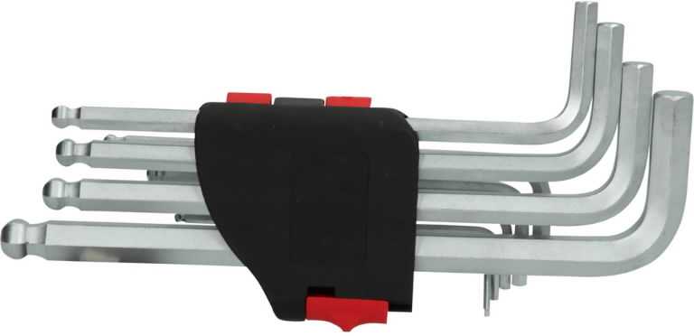 L-raktų šešiakampių komplektas 1,5-10mm, 10vnt, ilgi, KS Tools
