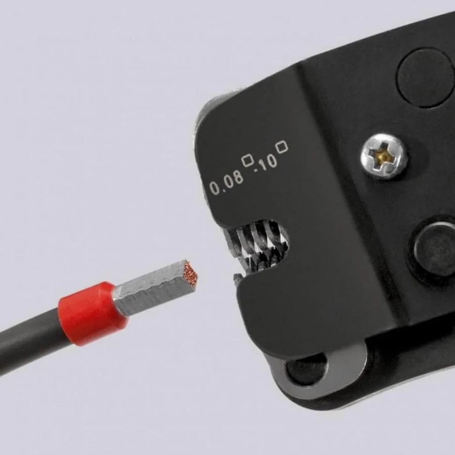 Laidų antgalių užspaudimo replės 0.08-10mm², 4-kant, Knipex