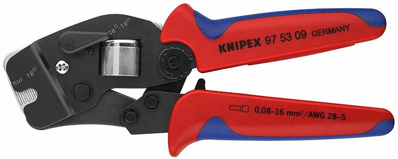 Laidų antgalių užspaudimo replės 0.08-10mm², 4-kant, Knipex