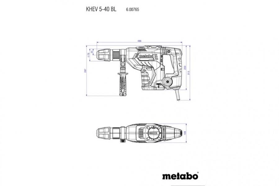 Perforatorius SDS max KHEV 5 - 40 BL 8,3kg 8,7 J, Metabo