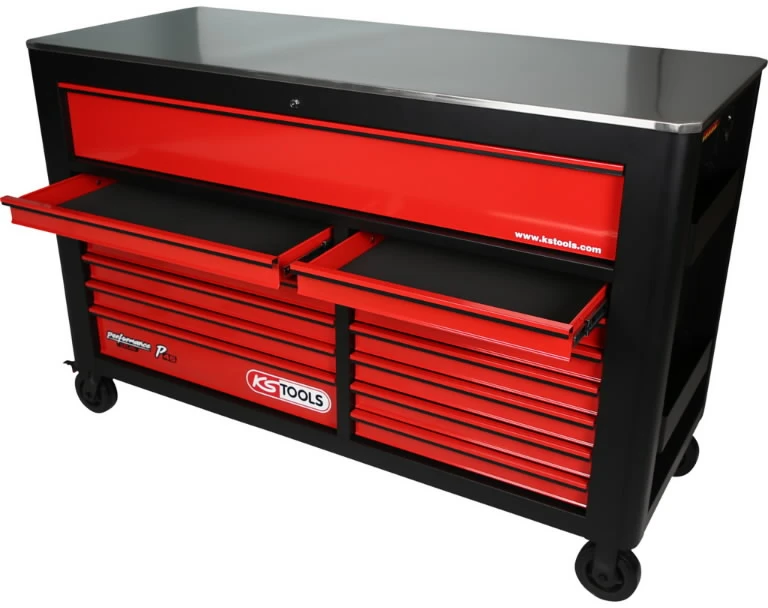 Performanceplus workshop tool trolley set P45 with 950 tools, KS Tools