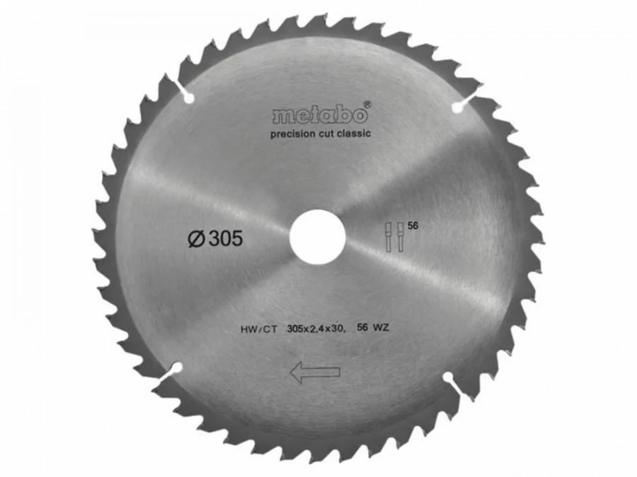 Pjovimo diskas medienai Classic 305x2,4/1,6x30mm, z56, WZ, -5°, Metabo