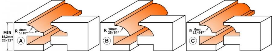 Sujungimų freza TCT- S=12 D=44.4 (A), CMT