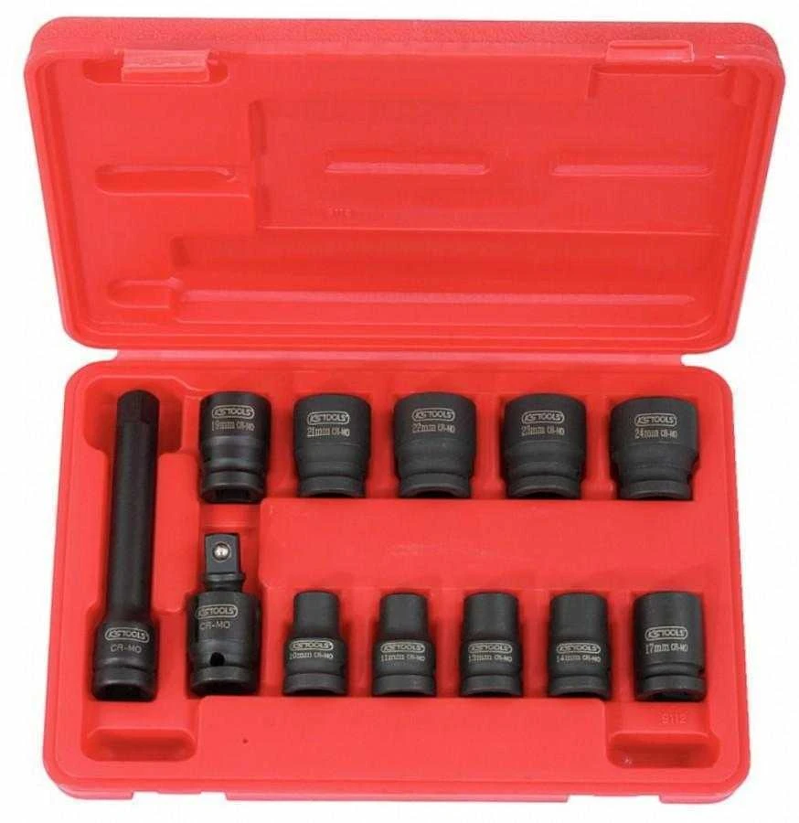 1/2" šešiakampė smūginė galvutė, trumpa, KS Tools