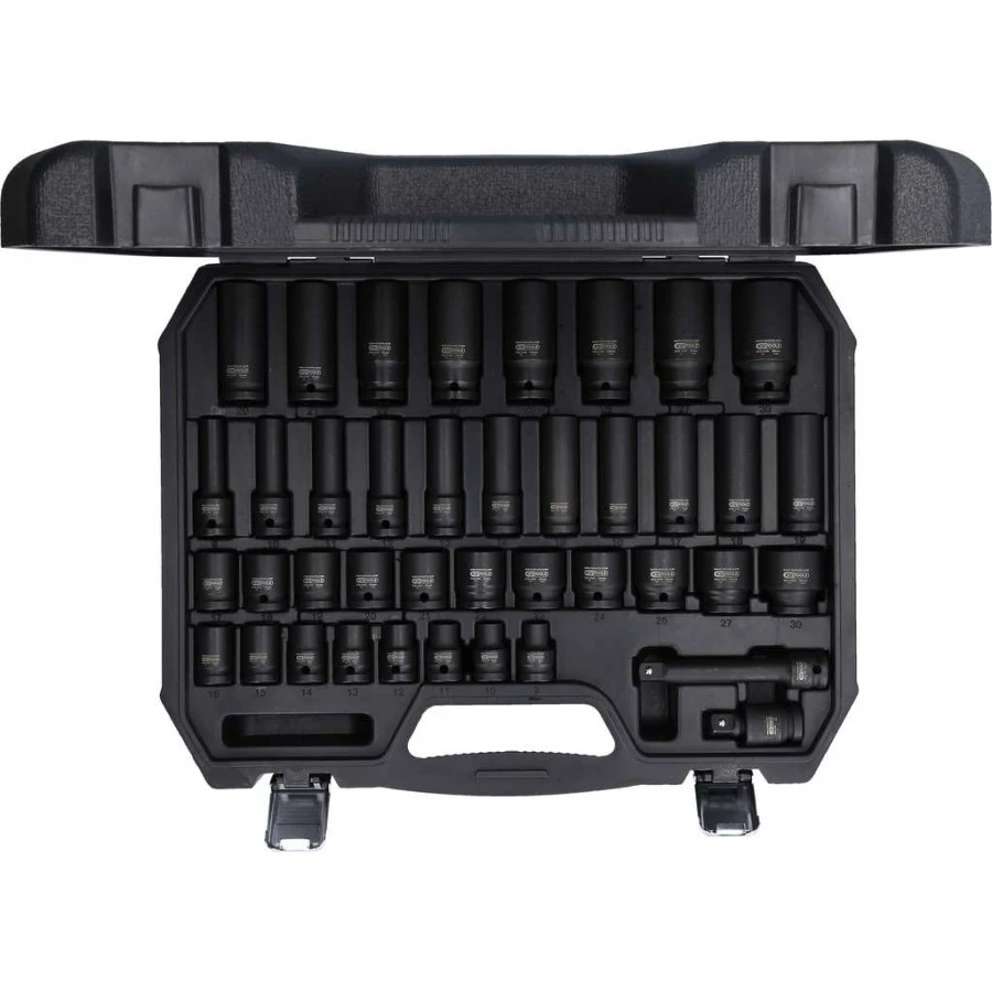 Smūginių galvučių rinkinys 1/2" ilgos ir trumpos 9-30mm 40pcs, KS Tools