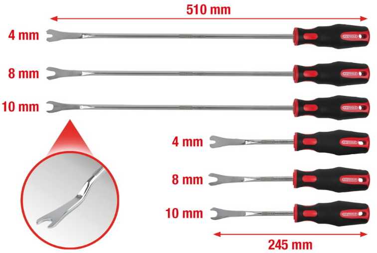 Spaustukų nuėmimo komplektas, 6 vnt, KS Tools