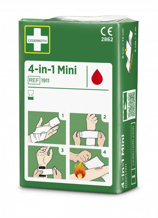 Sterilus žaizdų tvarstis 4-in-1 Mini 6cm x 3m, Cederroth