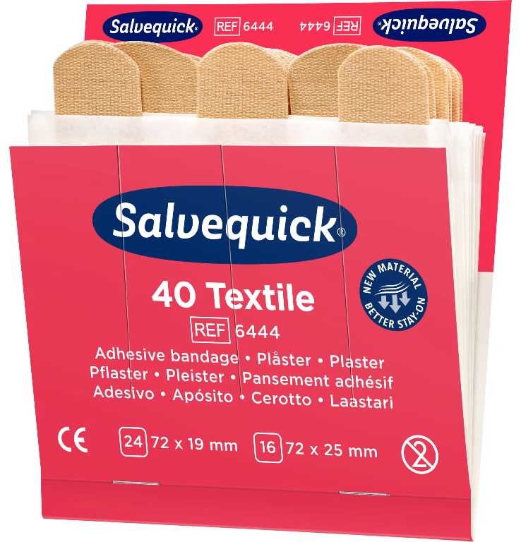 Tekstiliniai pleistrai, 40 vnt/ 1 pakuotė papildymui, Cederroth
