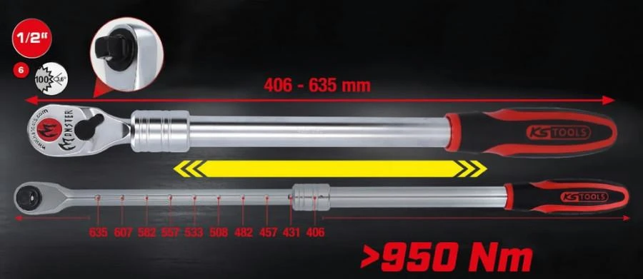 Terkšlė Monster 1/2" 425mm, KS Tools