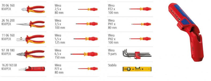 Elektriko įrankių komplektas Robust23 Start, VDE, 24 vnt., Knipex