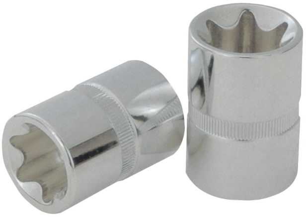 Torx lizdas 1/2" CHROMEplus,ant pakabinamos etiketės E18, KS Tools