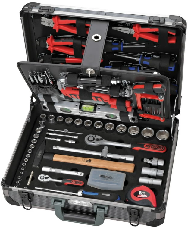 Universalus įrankių komplektas 1/4"+1/2" 127 vnt, KS Tools