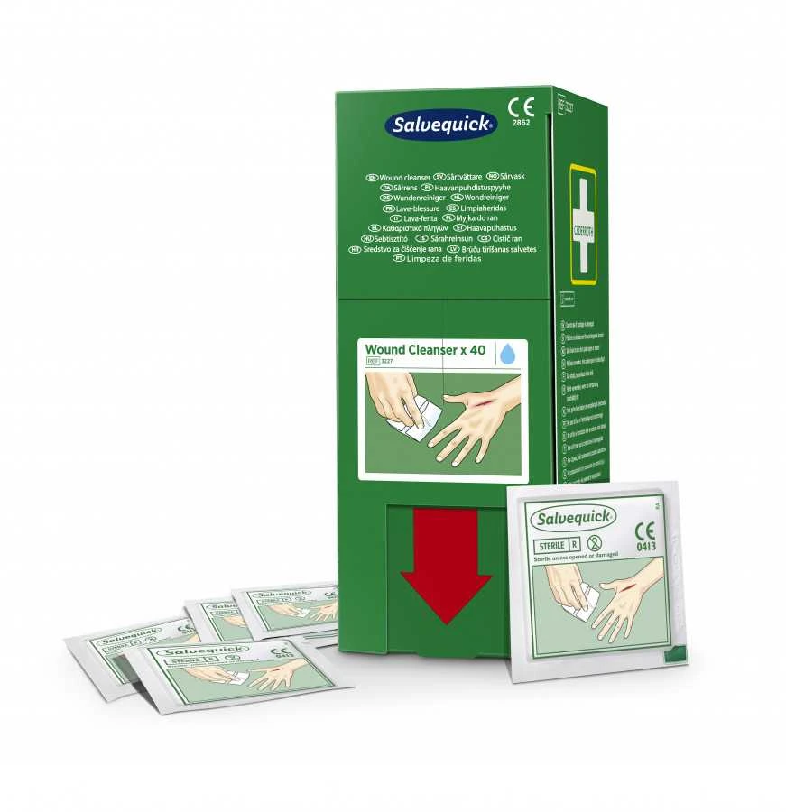 Žaizdų valymo servetėlės (0,9% NaCl, sterilios), 40 vnt, Cederroth