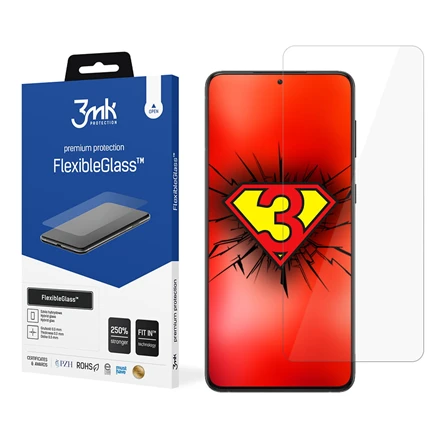 3MK FlexibleGlass Samsung, Galaxy S21, hibridinis stiklas, skaidrus ekrano apsauginis sluoksnis