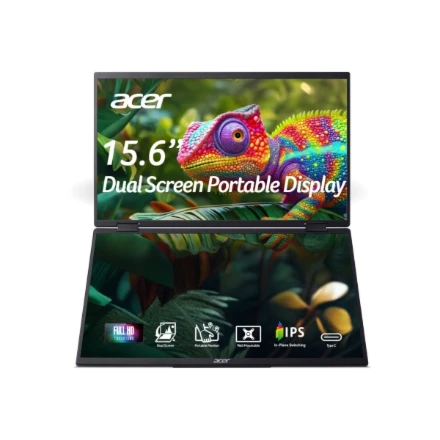 Monitorius Acer | PD163QBMIUUX PD3 Series | 16 " | IPS | 16:9 | 60 Hz | 8 ms | 1920 x 1080 pikselių | 250 cd/m² | HDMI jungtys quantity 1 | Juodas
