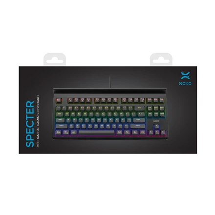 NOXO | Specter | Juodas | Klaviatūra žaidimams | su laidu | Mechaninė | EN/RU | 650 g | Mėlyna Switches