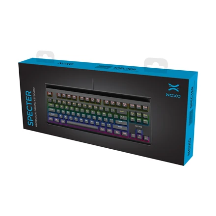 NOXO | Specter | Juodas | Klaviatūra žaidimams | su laidu | Mechaninė | EN/RU | 650 g | Mėlyna Switches