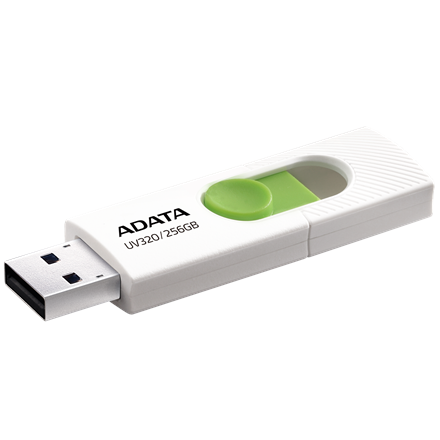 ADATA | USB atmintinė | UV320 | 256 GB | USB A tipo | Baltas/Žalias