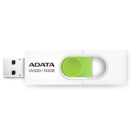 ADATA | USB Flash Drive | UV320 | 512 GB | USB 3.2 Gen1 | Baltas/Žalias