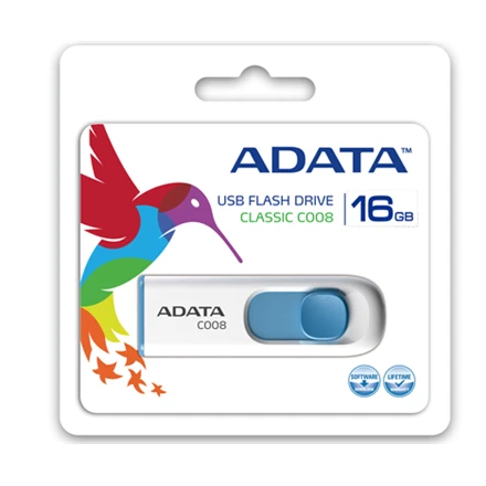 Ištraukiamas atmintukas Adata C008 16GB Baltas/mėlynas
