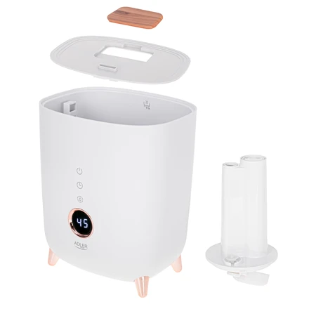 Adler | AD 7972 | Drėkintuvas | 23 W | Vanduo bako talpa 4 L | Tinka kambariams iki 35 m² | Ultragarsinis | Drėkinimo pajėgumas 150-300 ml/val | Baltas