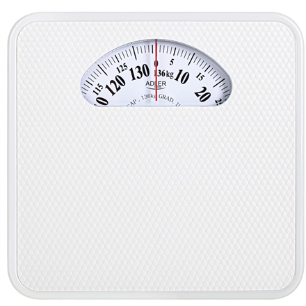 Virtuvinės svarstyklės Adler | Mechaninės vonios svarstyklės | AD 8179w | Didžiausias svoris (keliamoji galia) 136 kg | Tikslumas 1000 g | Baltas